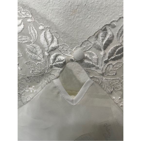 INTIMO AMORE WHITE LACE SHEER CHEMISE LINGERIE TOP SIZE LARGE - Picture 9 of 13